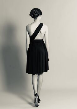 Black Multiway Knee Length Dress, 5 of 8