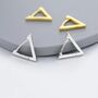 Sterling Silver Triangle Huggie Hoop Earrings, thumbnail 4 of 12