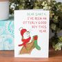 'Otterly Good Boy' Otter Christmas Card, thumbnail 1 of 5