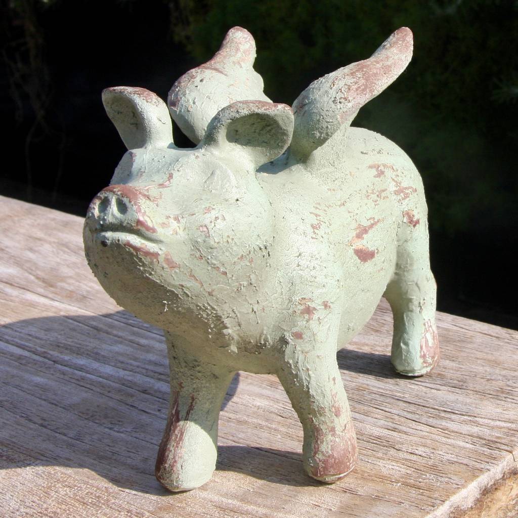 Flying Pig Garden Sculpture Lo023 By London Garden Trading