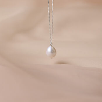 Silver Pearl Pendant Necklace, 3 of 4