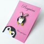Penguin With Bunny Ears Pengbunny Glitter Enamel Pin, thumbnail 3 of 10