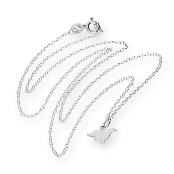 Small Sterling Silver 18 Inch Dinosaur Necklace, 3 of 4