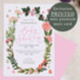 Personalised A6 Pink Floral Baby Shower Invitation, thumbnail 1 of 3