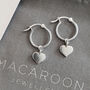Heart Charm Hoop Earrings, thumbnail 1 of 12