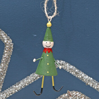 Tin Elf Christmas Tree Decoration, 3 of 4