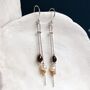 Sterling Silver Double Strand Pearl Drop Earrings, thumbnail 1 of 7