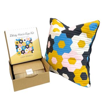 Ditzy Hexie English Paper Pieced Cushion Kit, 2 of 3