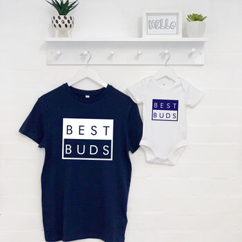 Best Buds Father And Son Matching T Shirt Set, 3 of 7