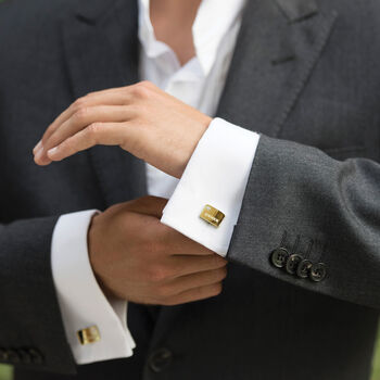 Usher Rhodium, Gold Or Rose Gold Plated Cufflinks, 7 of 12