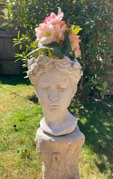 Ladies Head Planter 21cm Stone Effect Bust Flowerpot, 2 of 9