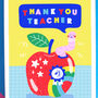 Thank You Teacher Personalised Rainbow Apple Card, thumbnail 2 of 6