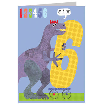 Dinosaur 6th Happy Birthday Card, 2 of 5