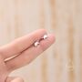Extra Tiny Badger Stud Earrings In Sterling Silver, thumbnail 3 of 12