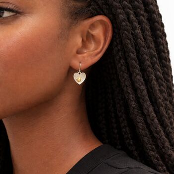 Silver And Gold Plated Double Heart Drop Earrings – 10mm, 2 of 5