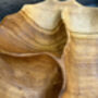 30cm Handcrafted Teak Wooden Triple Fruit Nuts Bowl, thumbnail 12 of 12