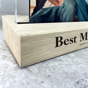 Personalised Any Message Bold Text Wooden Base 6x4' Photo Frame, 4 of 8