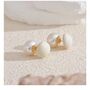 Monaco D’or Pearl Gold Jumbo Cream Ball Stud Earrings, thumbnail 4 of 4