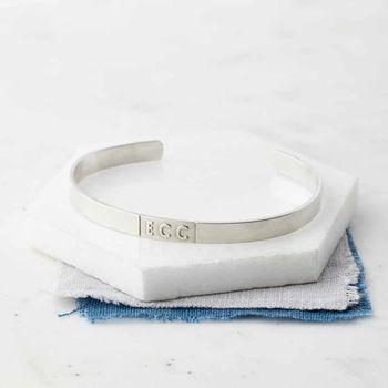 Personalised Sterling Silver Initials Or Date Bangle, 2 of 6