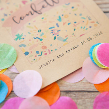 10 Personalised Colourful Confetti Print Packets, 5 of 7