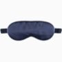 Navy Blue And White Colour Mulberry Silk Eye Mask, thumbnail 1 of 3