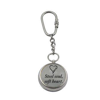 Personalised Silver Colour Compass Keyring, 2 of 12