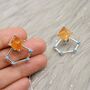 Raw Citrine,Turquoise Sterling Silver Earrings, thumbnail 8 of 8