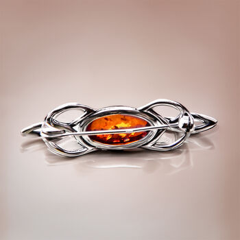 Baltic Amber Celtic Brooch, 3 of 10