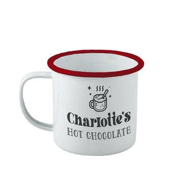 Personalised Retro Hot Chocolate Enamel Mug, 2 of 5