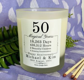 Personalised 50th Magical Years Anniversary Candle, 3 of 10