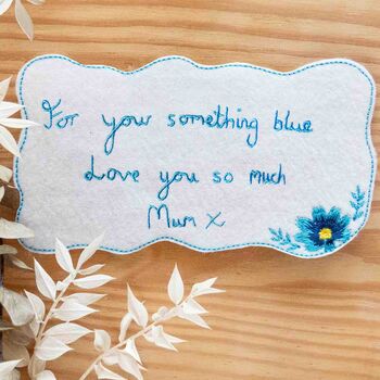 Personalised Embroidered Handwriting Wedding Dress Patch, 7 of 7