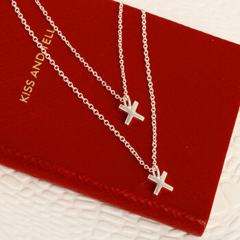 Double Strand Kiss 'X' Necklace, 5 of 9