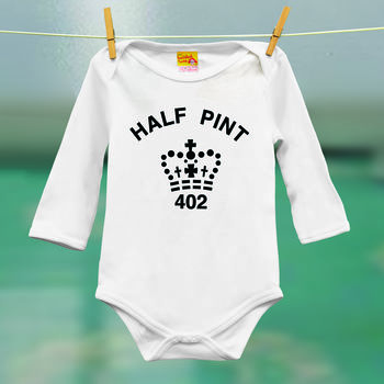 Half Pint Babygrow Funny Gift For Baby, 2 of 3