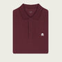 Organic Cotton Penzance Pirate Burgundy Polo Shirt, thumbnail 2 of 7