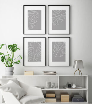 Set Of Four Floral Silhouette Unframed Home Prints, 9 of 12