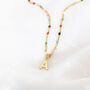 Colourful Beaded Initial Charm Necklace, thumbnail 5 of 12