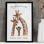 Personalised Giraffe Family Of Three Print, thumbnail 3 of 9