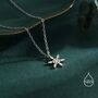 Sterling Silver Very Small Snowflake Pendant Necklace, thumbnail 4 of 12