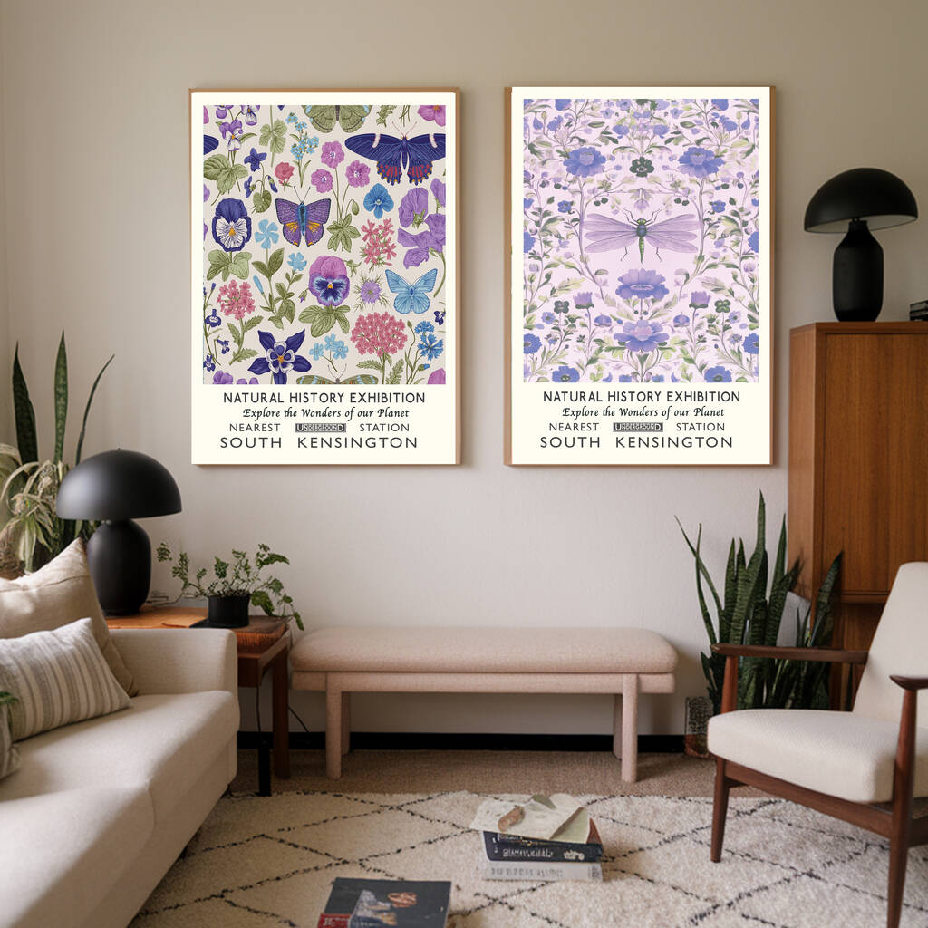 Set Of Two Butterfly Natural History Museum Art Prints, 1 of 4