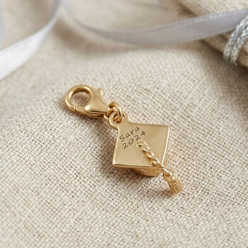 Mortar Board Engraved Silver Graduation Charm And Card, 4 of 11