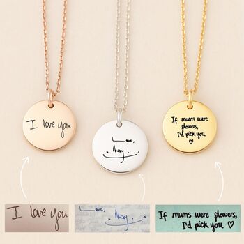 Personalised Handwriting Disc Necklace, 4 of 5