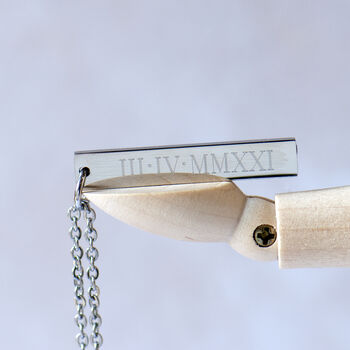 Roman Numeral Bar Necklace, 4 of 11