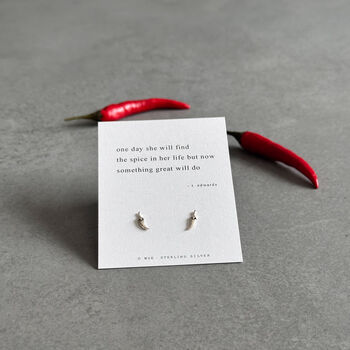 Something Great Sterling Silver Chilli Earrings, 2 of 10