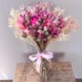Pink And White Bridesmaid Dried Flower Bouquet, thumbnail 9 of 9