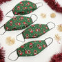 Christmas Pug Dog Face Mask Unisex Red And Green, thumbnail 2 of 4