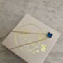 Gold Plated Blue Single Clover Necklace, thumbnail 7 of 7