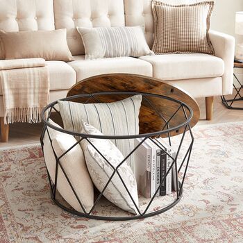 Small Centre Round Coffee Table With Steel Frame, 2 of 7