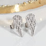 Diamond And 18ct White Gold Angel Wing Earrings, thumbnail 2 of 4