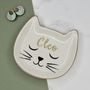 Personalised Cat Trinket Dish White And Gold, thumbnail 2 of 6