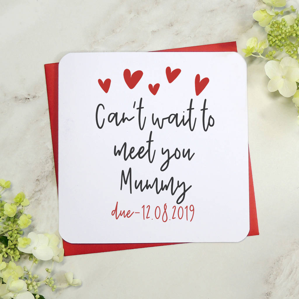 'Can't Wait To Meet You Mummy' Script Personalised Card
